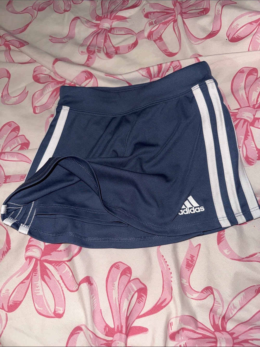 adidas Navy Circle Skirt with White Side Stripes